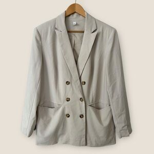 Hey Babe Cream Double Breasted Blazer